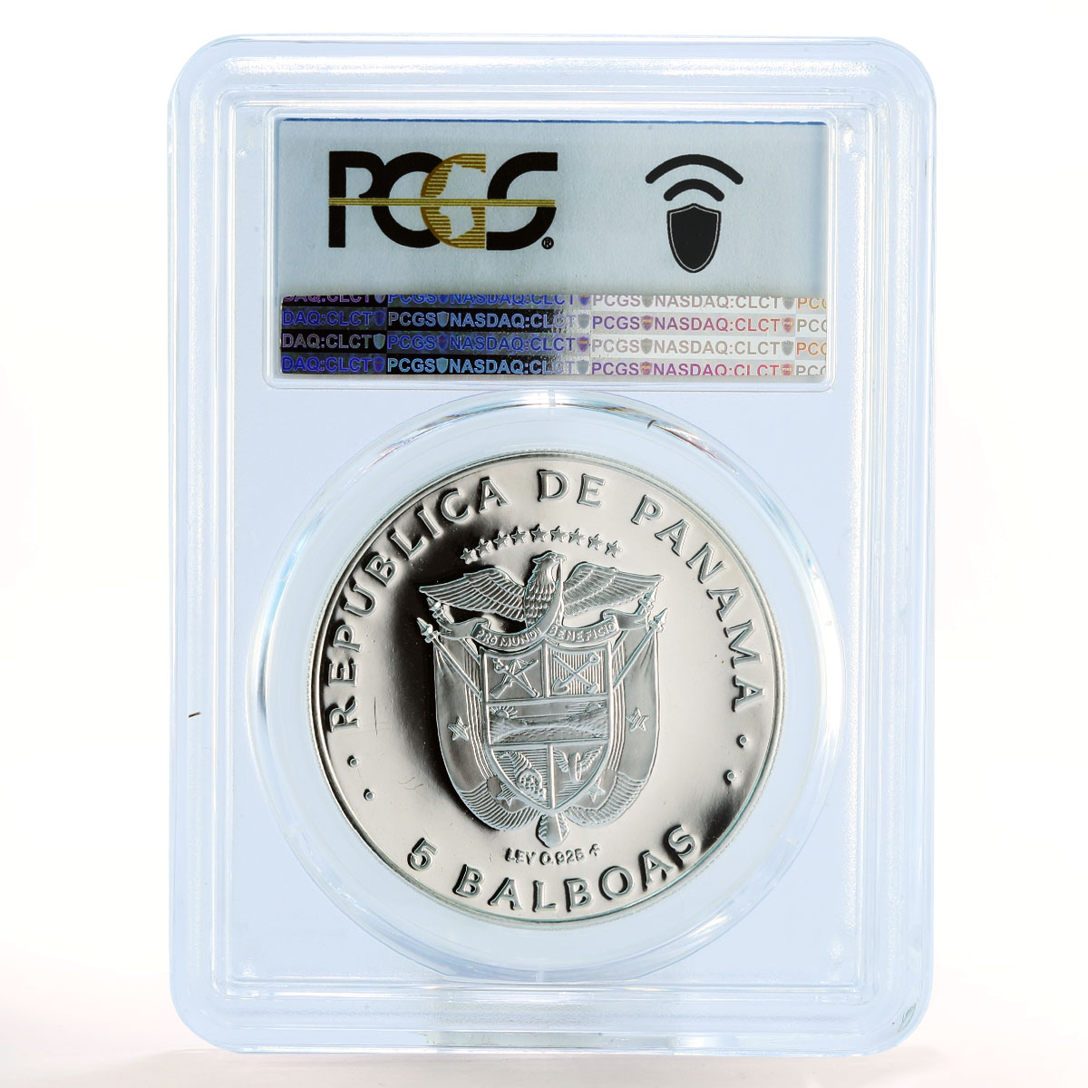 Panama 5 balboas President Belisario Porras PR69 PCGS silver coin 1975