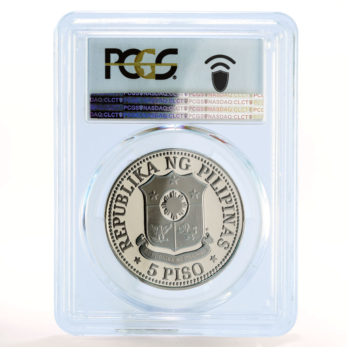 Philippines 5 piso Ferdinand E. Marcos PR70 PCGS silver coin 1977