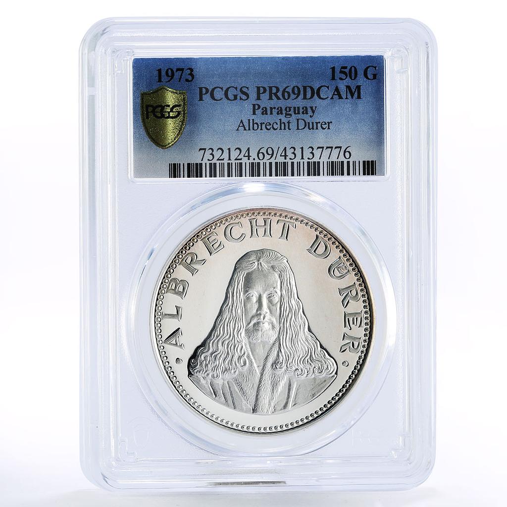 Paraguay 150 guaranies The Painter Albrecht Durer Art PR69 PCGS silver coin 1973