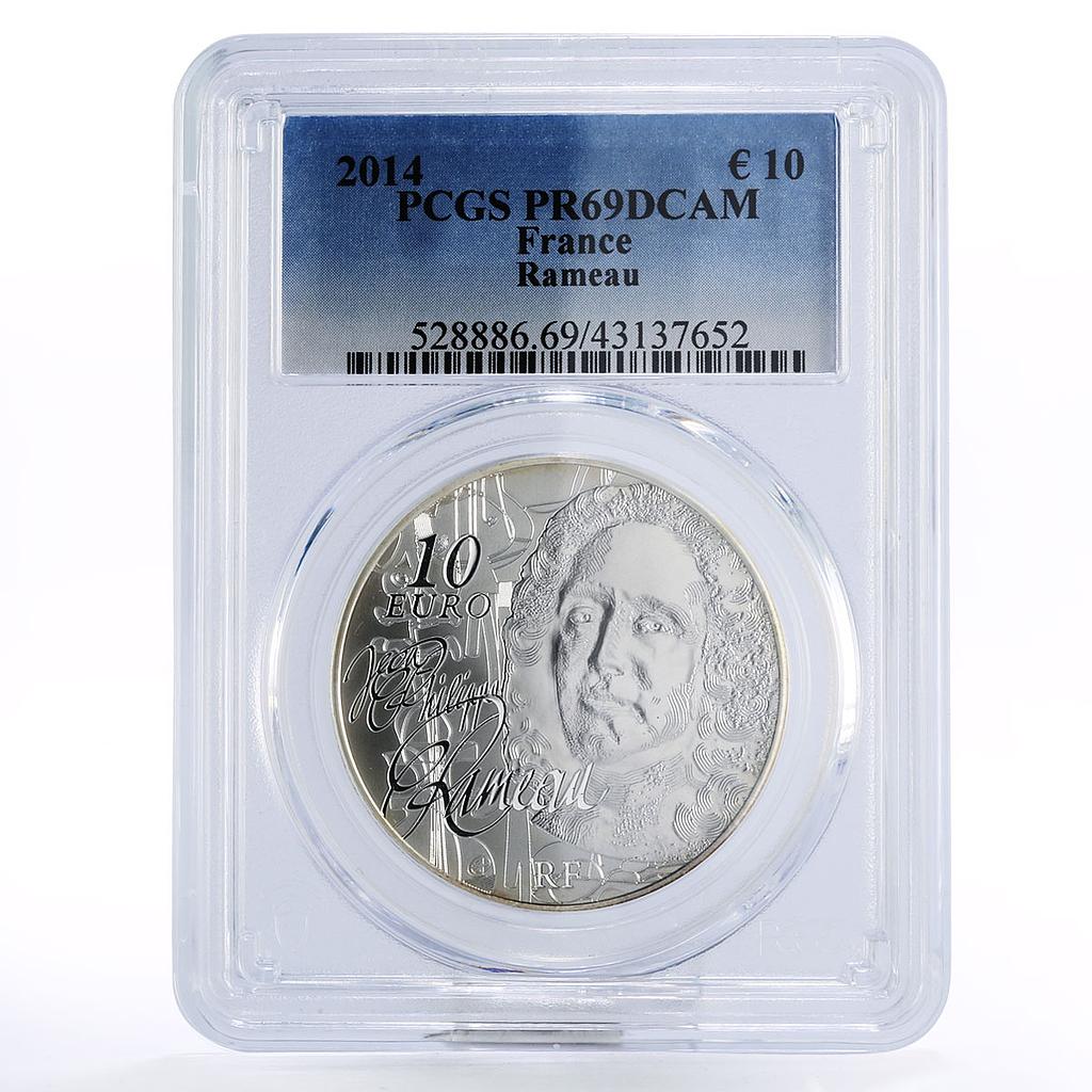 France 10 euro 250th Anniversary of Rameau's Death PR69 PCGS silver coin 2014