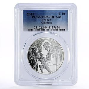 France 10 euro Legendary Literature Chimene PR69 PCGS silver coin 2015