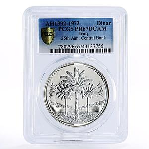 Iraq 1 dinar 25th Anniversary of Central Bank PR67 PCGS silver coin 1972