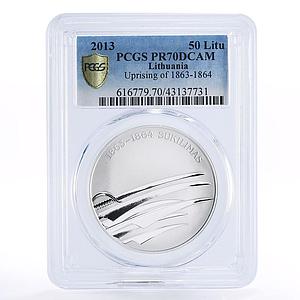 Lithuania 50 litu 150th Anniversary of Uprising PR70 PCGS silver coin 2013