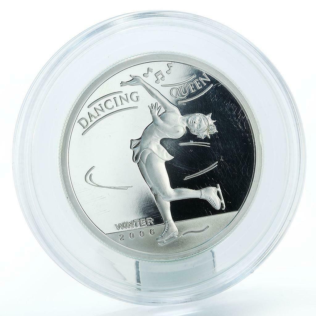Mongolia 500 tögrög Dancing Queen - Ice Skating proof silver coin 2006