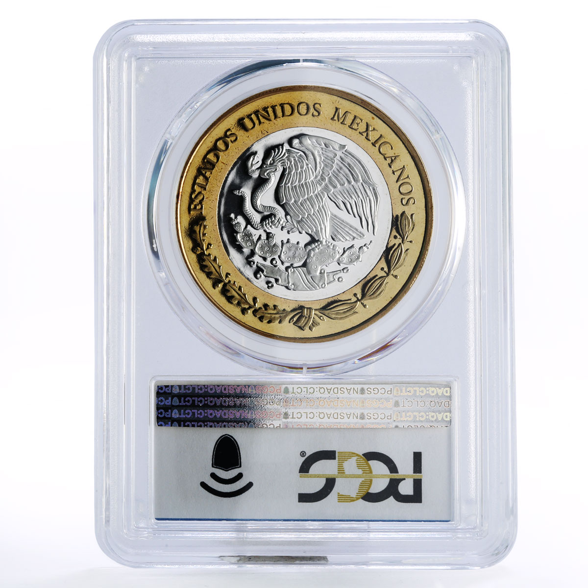 Mexico 100 pesos Numismatic Heritage 1950-Mo 5 Peso PL69 PCGS bimetal coin 2012