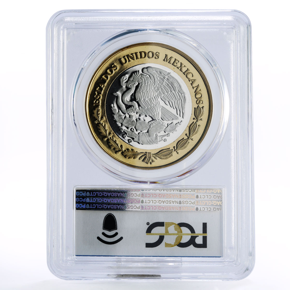 Mexico 100 pesos Numismatic Heritage Pillar Dollar PL69 PCGS bimetal coin 2011