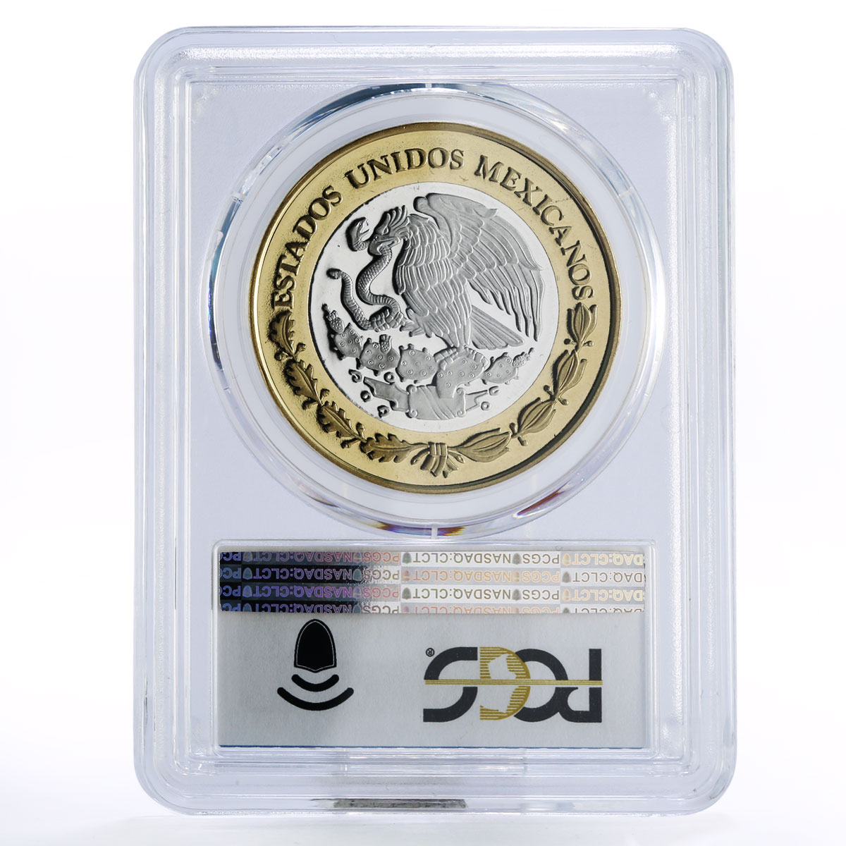 Mexico 100 pesos Numismatic Heritage SUD 8 Reales PL69 PCGS bimetal coin 2011