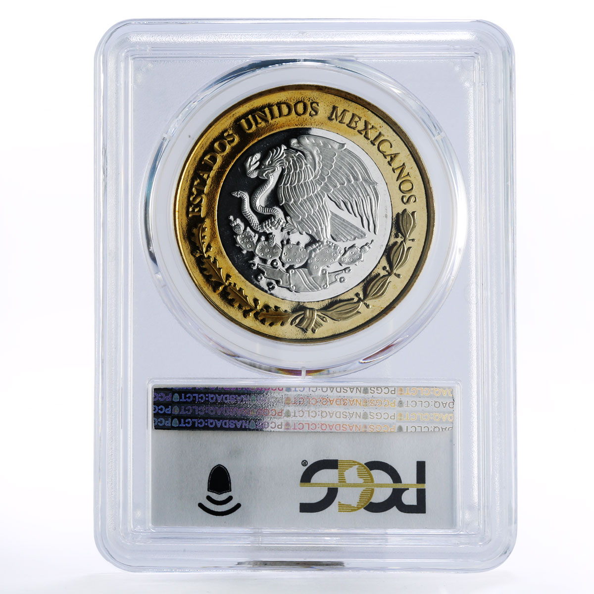 Mexico 100 pesos Numismatic Heritage 1828 8 Escudos PL69 PCGS bimetal coin 2012