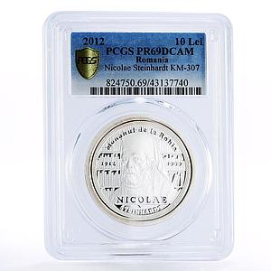Romania 10 lei Centennial of Nicolae Steinhardt PR69 PCGS silver coin 2012
