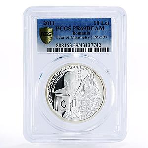 Romania 10 lei International Year of Chemistry PR69 PCGS silver coin 2011