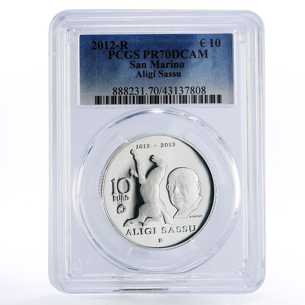 San Marino 10 euro Centennial of Aligi Sassu Horse PR70 PCGS silver coin 2012