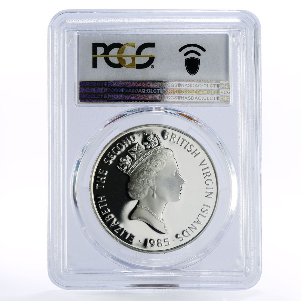 British Virgin Islands 20 dollars Pocket Watch PR69 PCGS silver coin 1985