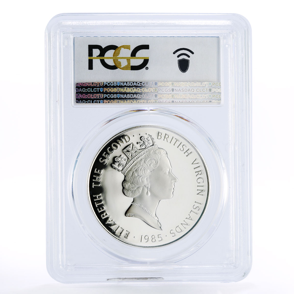 British Virgin Islands 20 dollars Brass Nocturnal PR69 PCGS silver coin 1985