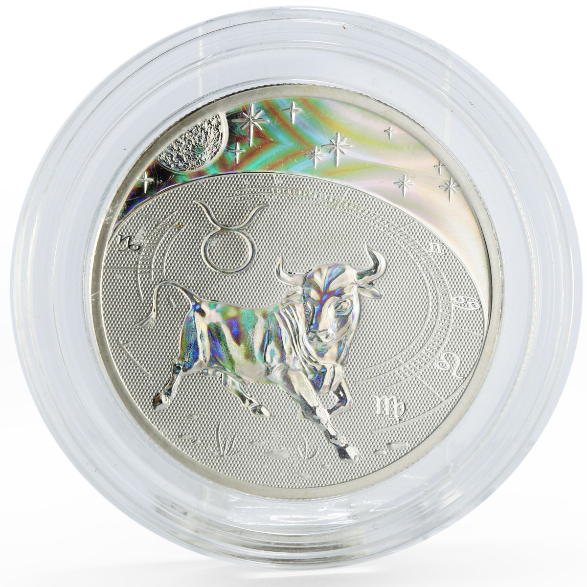 Cameroon 500 francs Zodiac Signs series Taurus hologram silver coin 2010