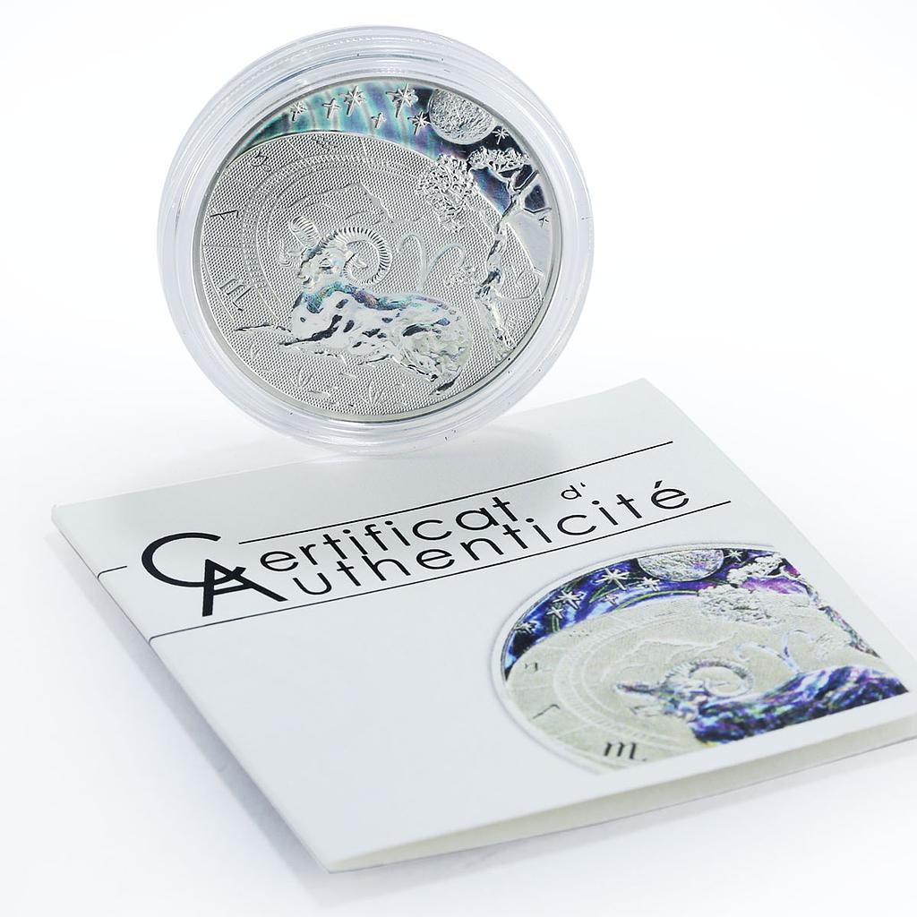 Cameroon 500 francs Zodiac Signs series Aries hologram silver coin 2010