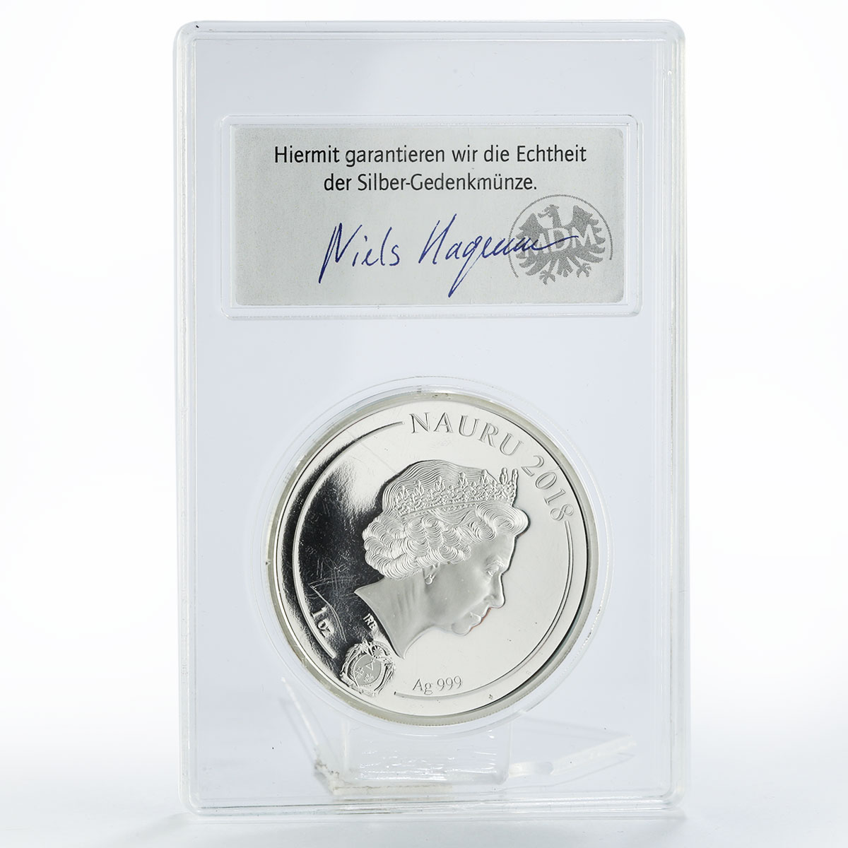 Nauru 1 dollar 100th Anniversary of Helmut Schmidt proof silver coin 2018