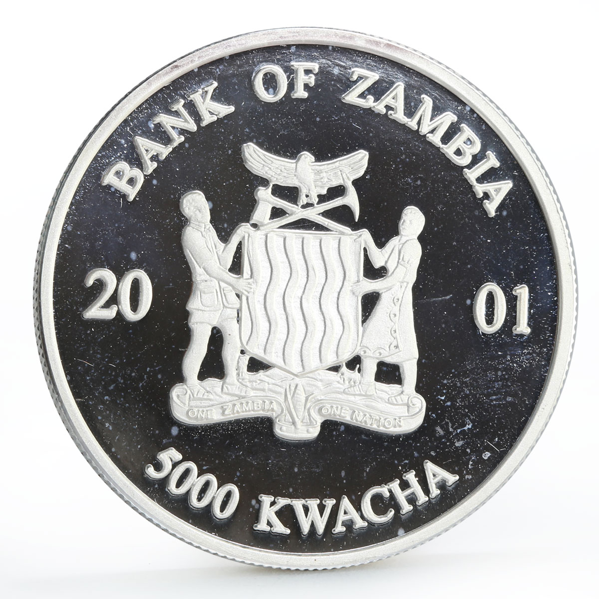 Zambia 5000 kwacha African Wildlife series Elephant silver coin 2001