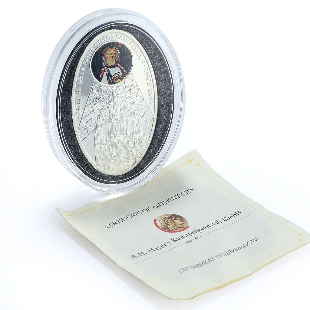 Niue 1 dollar Gothic Cathedrals series Barcelona Cathedral silver coin 2011
