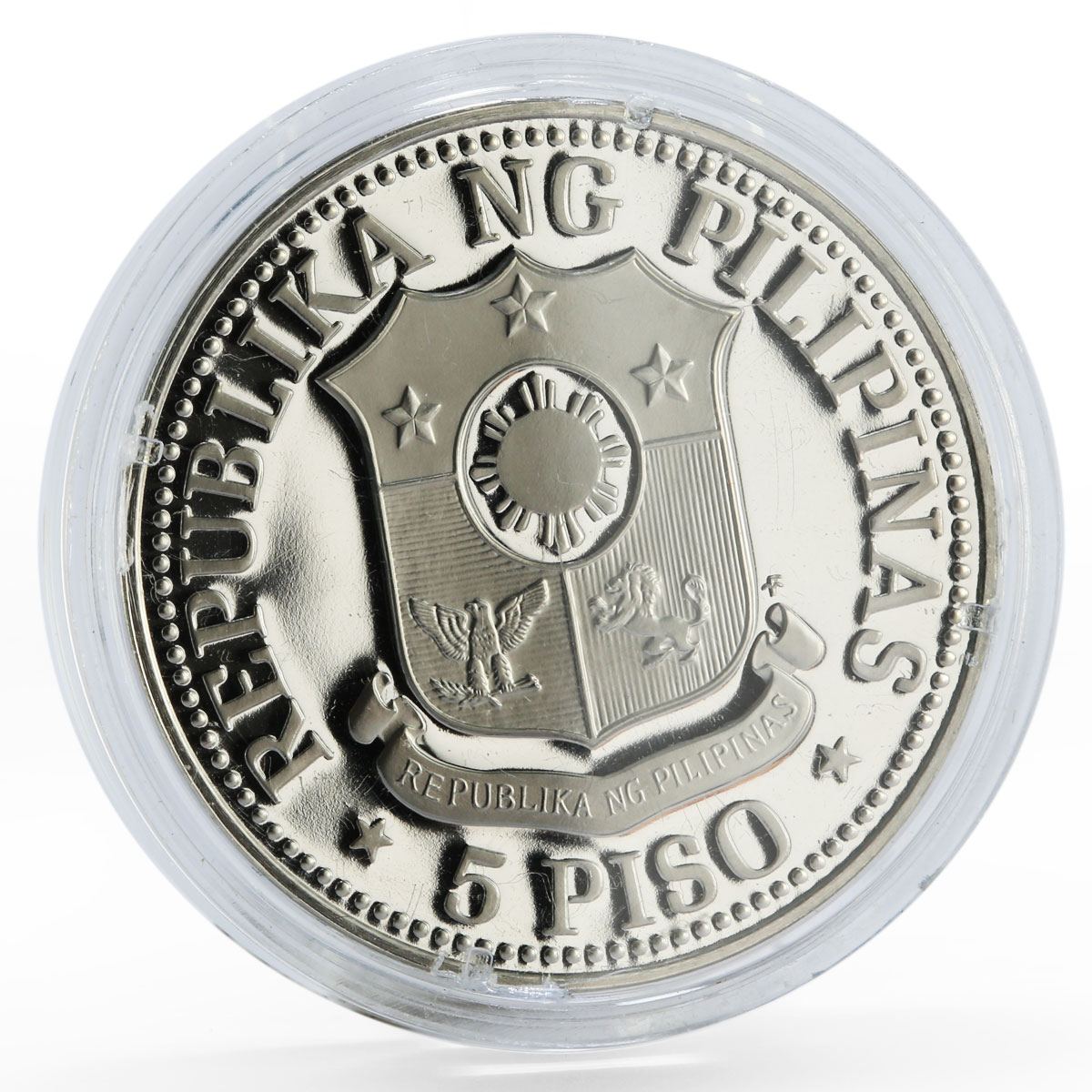 Philippines 5 piso Ferdinand E. Marcos proof nickel coin 1976