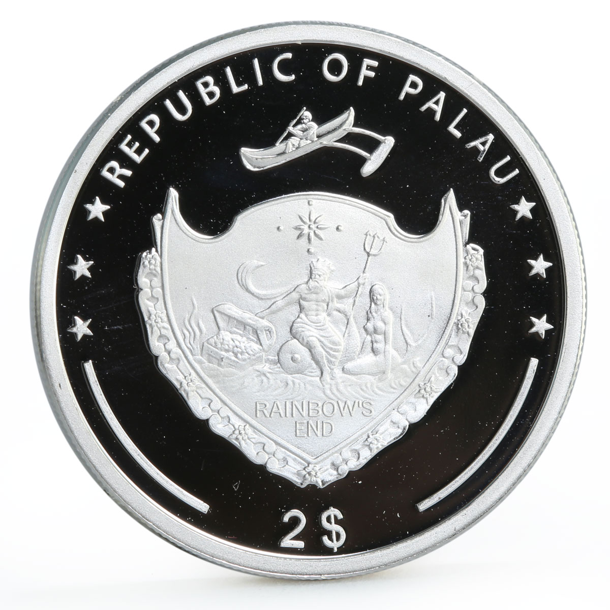 Palau 2 dollars 60th Anniversary of Ferrari F2003 GA Bolide silver coin 2007