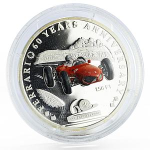Palau 2 dollars 60th Anniversary of Ferrari 156 F1 Bolide silver coin 2007
