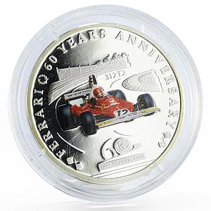 Palau 2 dollars 60th Anniversary of Ferrari 312 T2 Bolide silver coin 2007