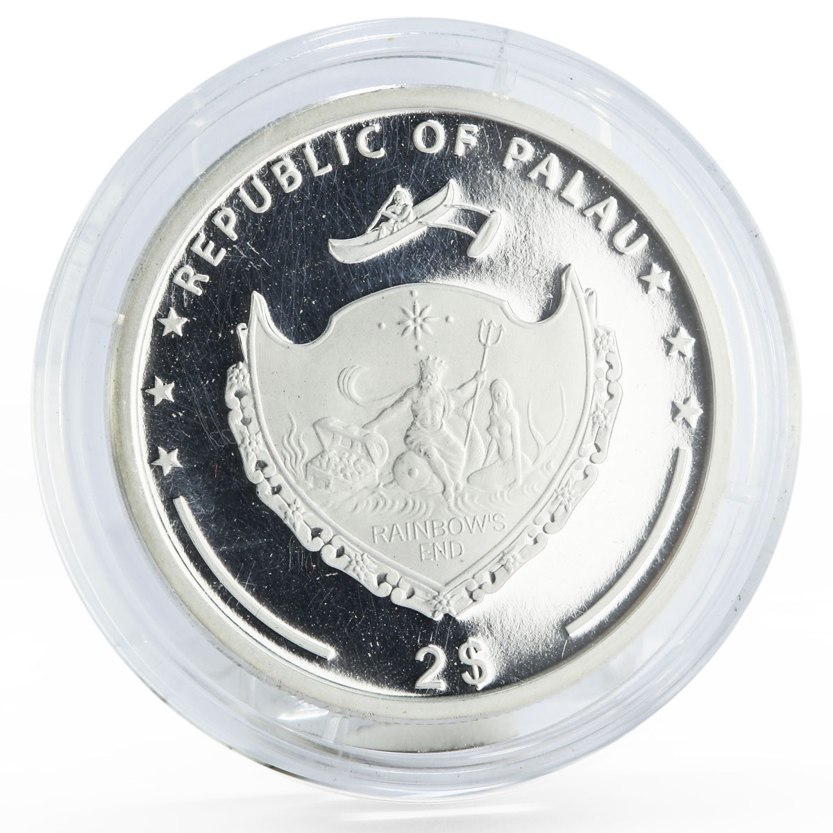 Palau 2 dollars 60th Anniversary of Ferrari 312 T2 Bolide silver coin 2007