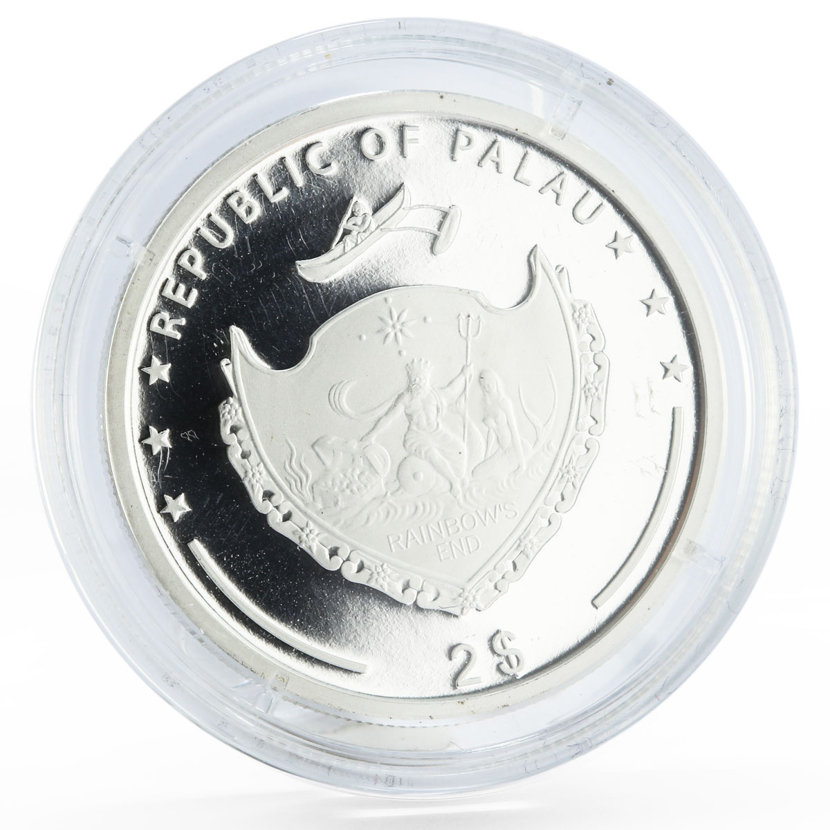 Palau 2 dollars 60th Anniversary of Ferrari 126 C2 Bolide silver coin 2007
