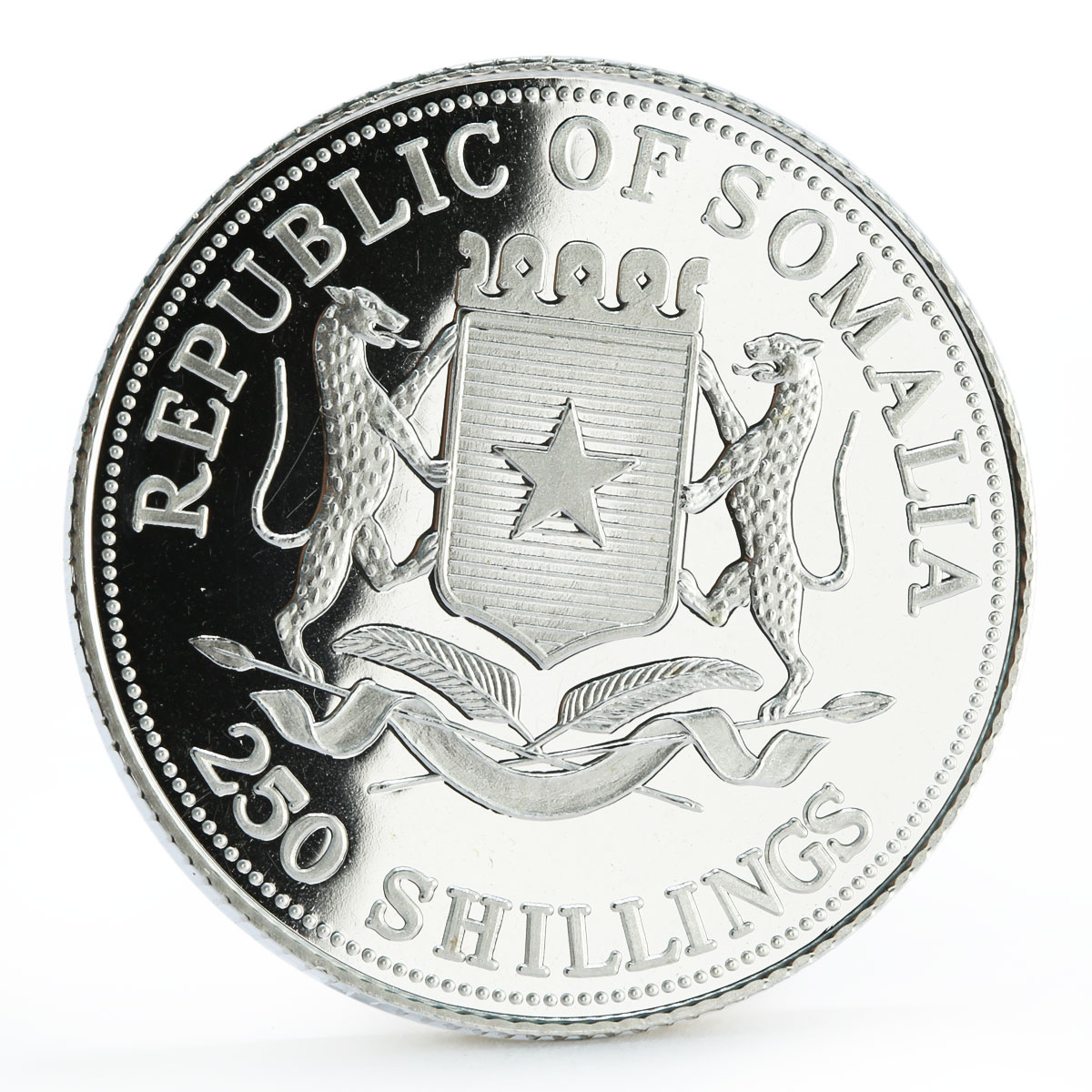 Somali 250 shillings Kyoto Global Summit Marine Life colored silver coin 1997
