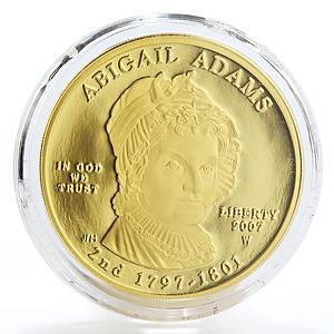 US 10 $ Liberty In God We Trust Abigail Adams Bullion gold coin 1/2 oz 2007