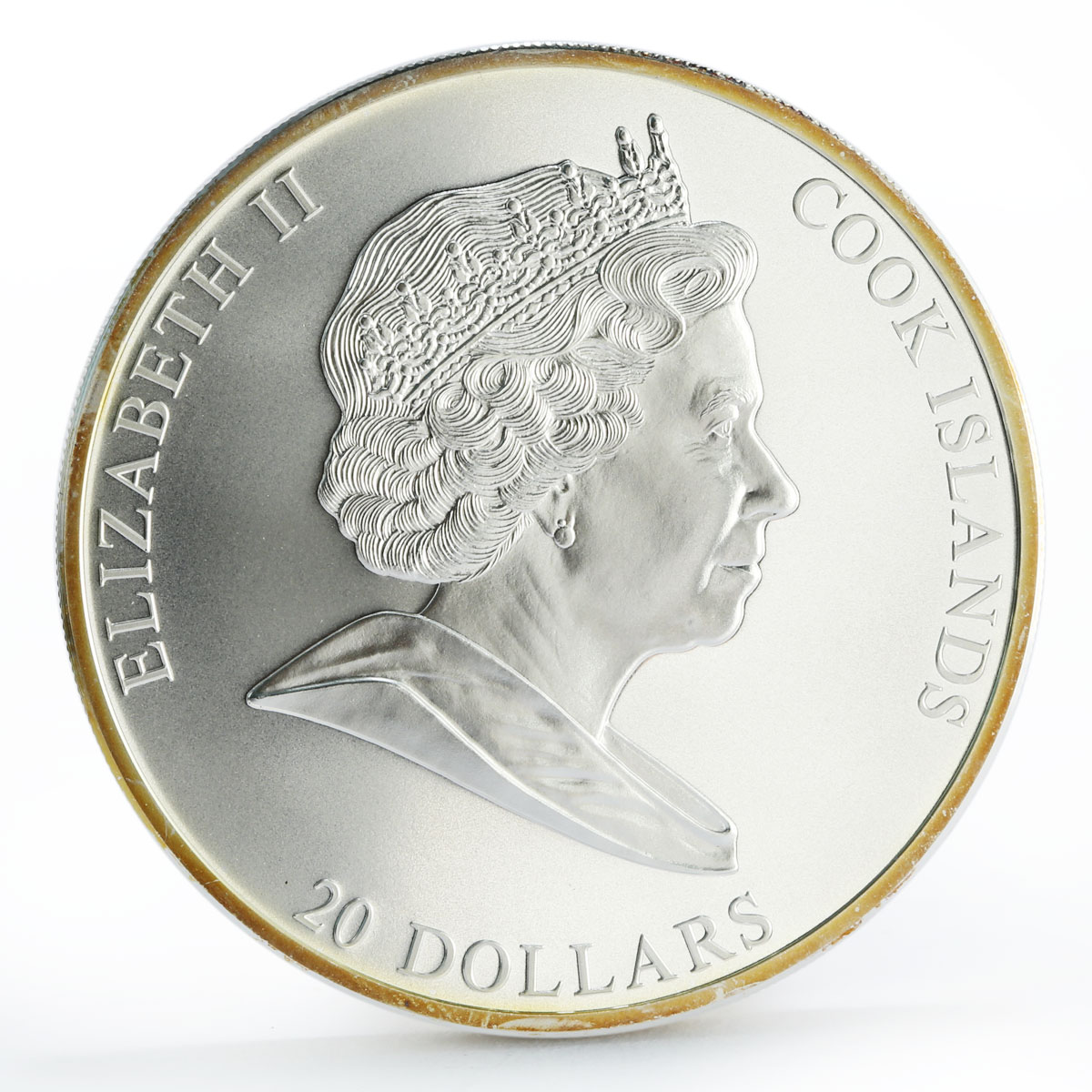 Cook Islands 20 dollars Michelangelo Art Creation of Adam silver coin 2008