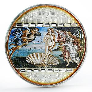 Cook Islands 20 dollars Sandro Botticelli Art Birth of Venus silver coin 2008