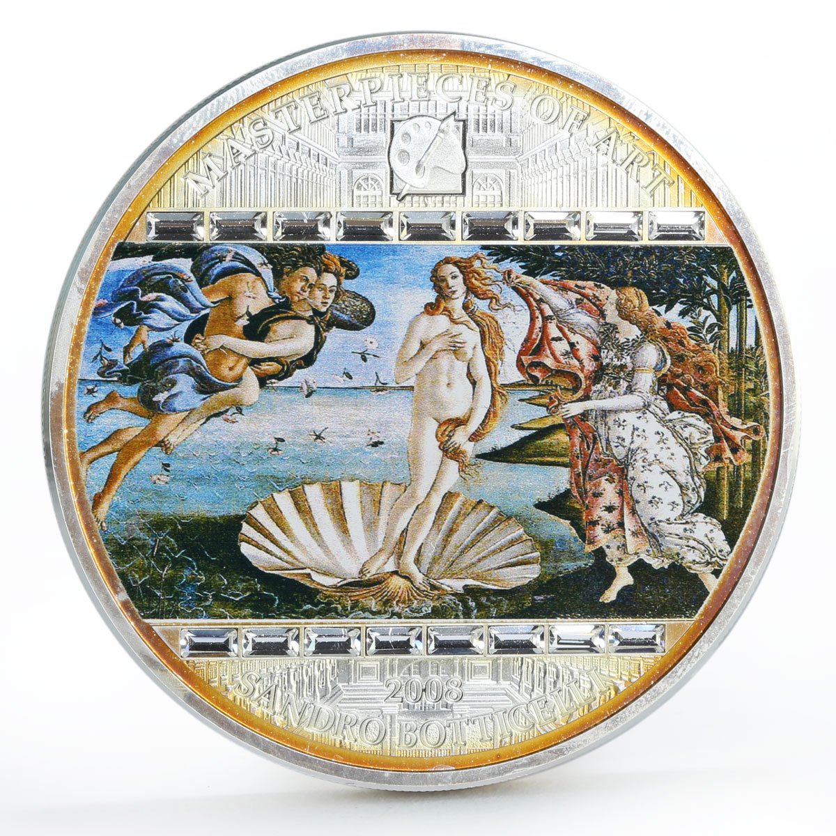 Cook Islands 20 dollars Sandro Botticelli Art Birth of Venus silver coin 2008