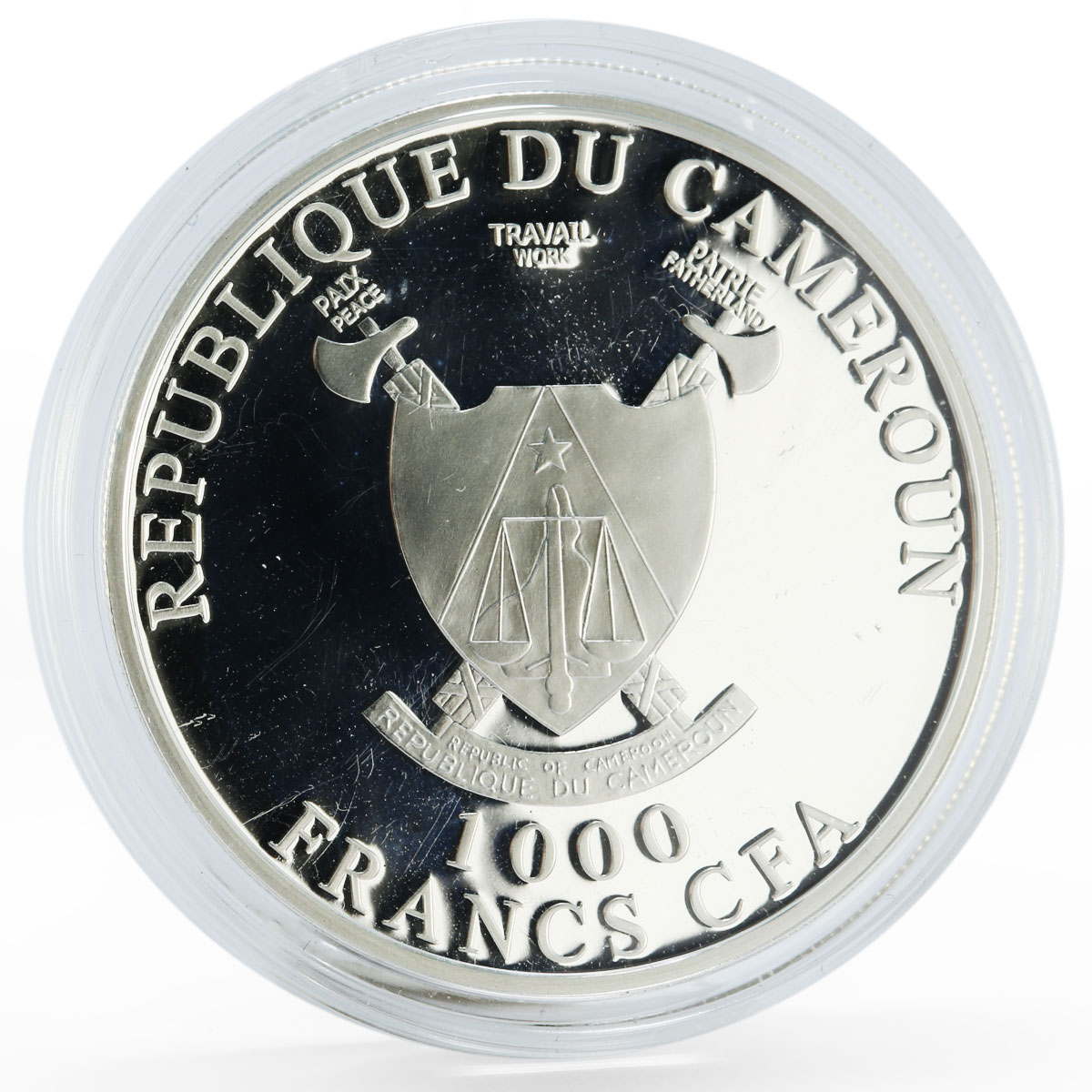 Cameroon 1000 francs Charaxes Fournierae Butterfly colored silver coin 2011