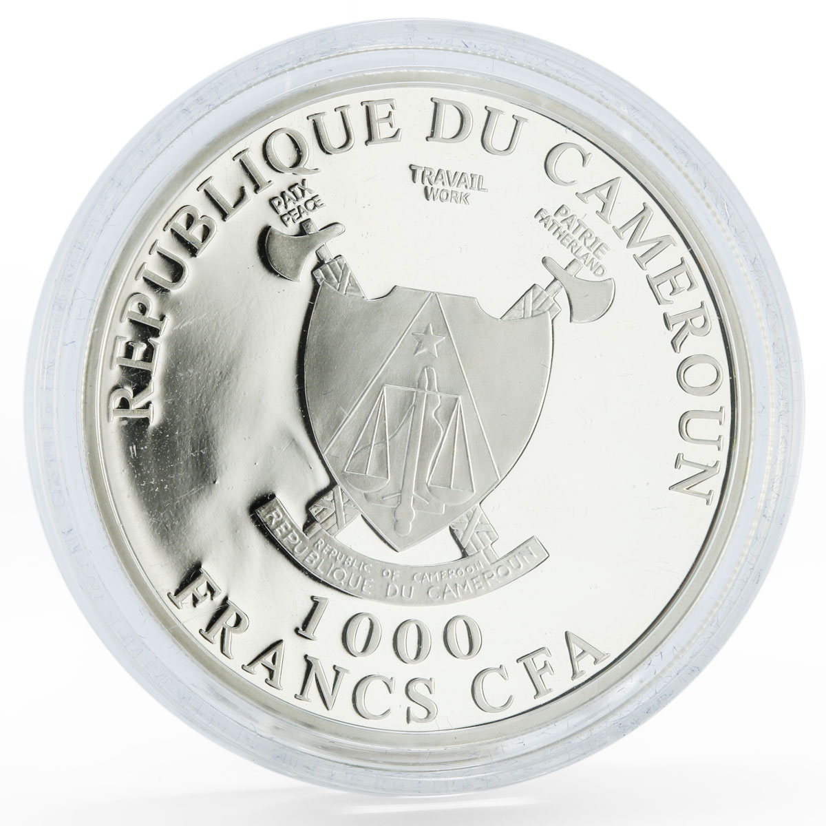 Cameroon 1000 francs Charaxes Fournierae Butterfly colored silver coin 2011