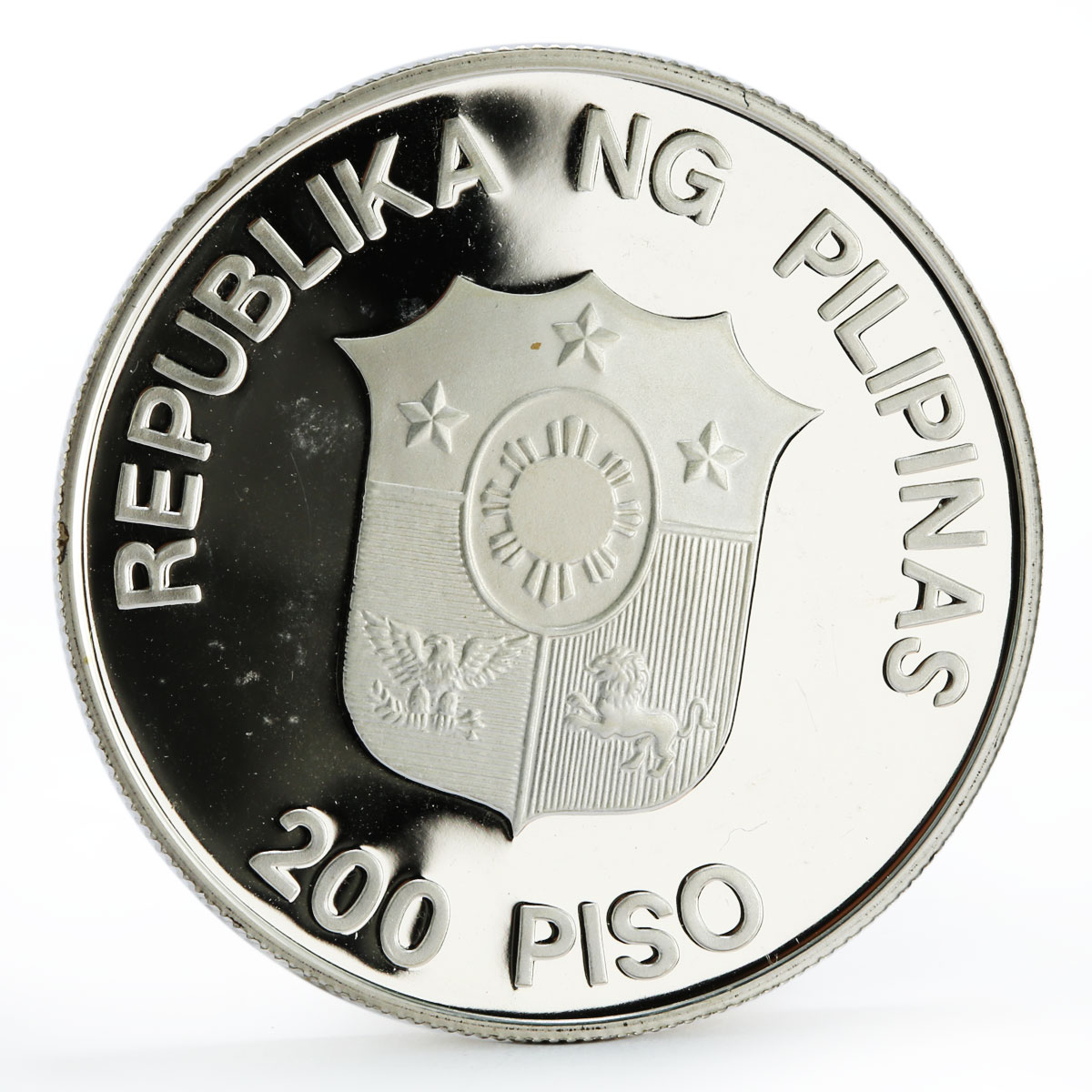 Philippines 200 piso WWF series Mindoro Buffalo proof silver coin 1987