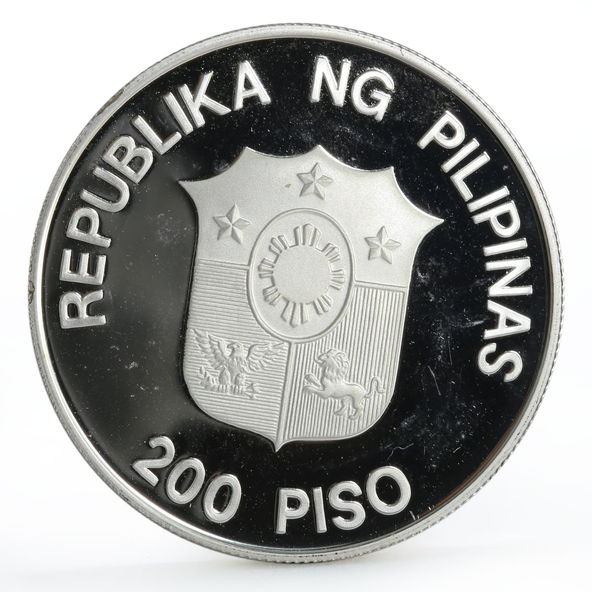 Philippines 200 piso WWF series Mindoro Buffalo proof silver coin 1987