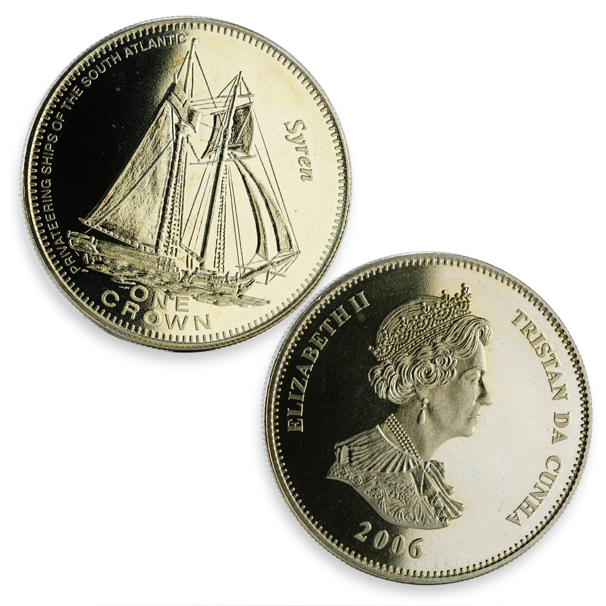 Tristan da Cunha set of 12 coins Ships of the South Atlantica CuNi coins 2006