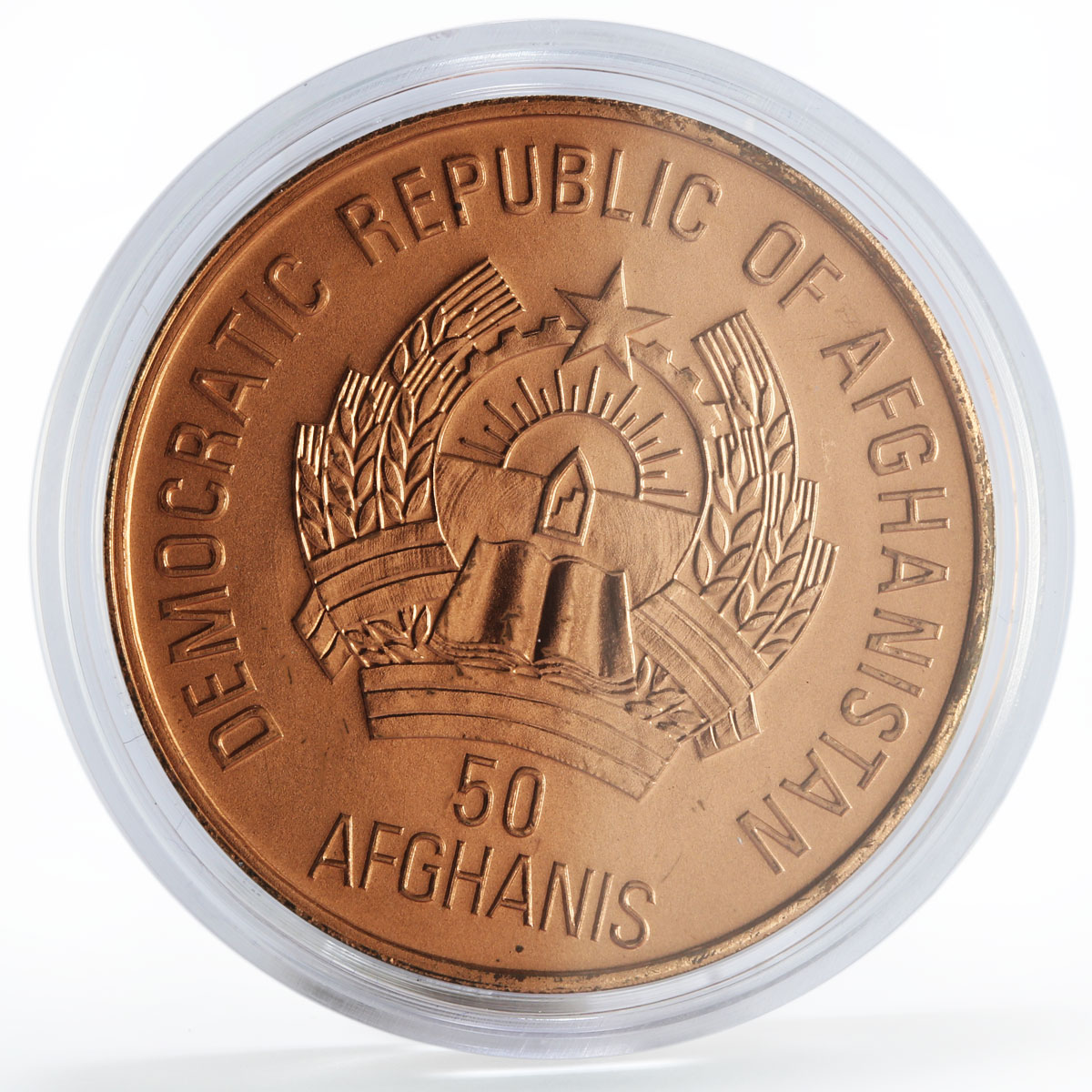 Afghanistan 50 afghanis Prehistoric Animals Elephant copper coin 1993