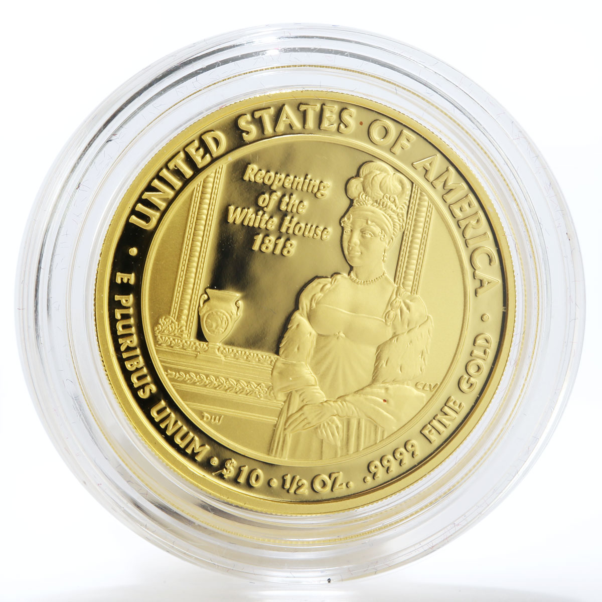 US 10 dollars Liberty In God We Trust Elizabeth Monroe Bullion gold coin 2008