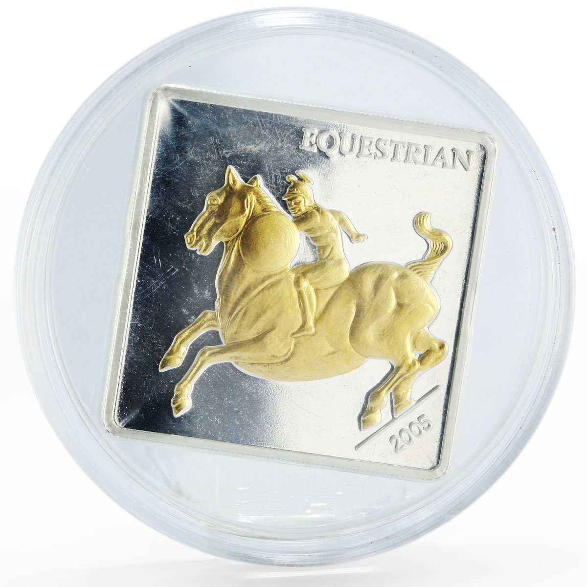 Mongolia 500 togrog Da Vinci Equestrian silver proof coin 2005