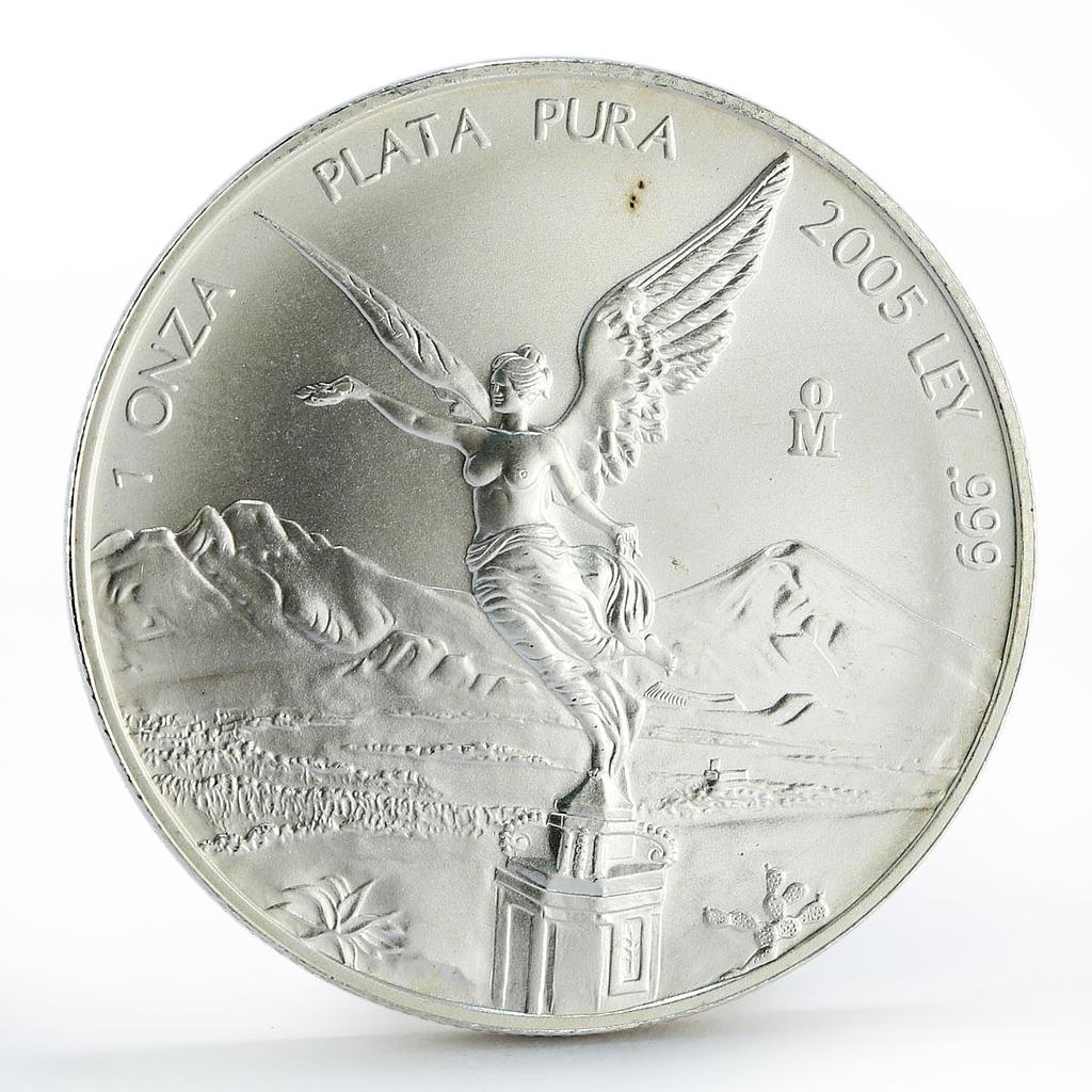 Mexico 1 onza Libertad Angel of Independence silver coin 2005