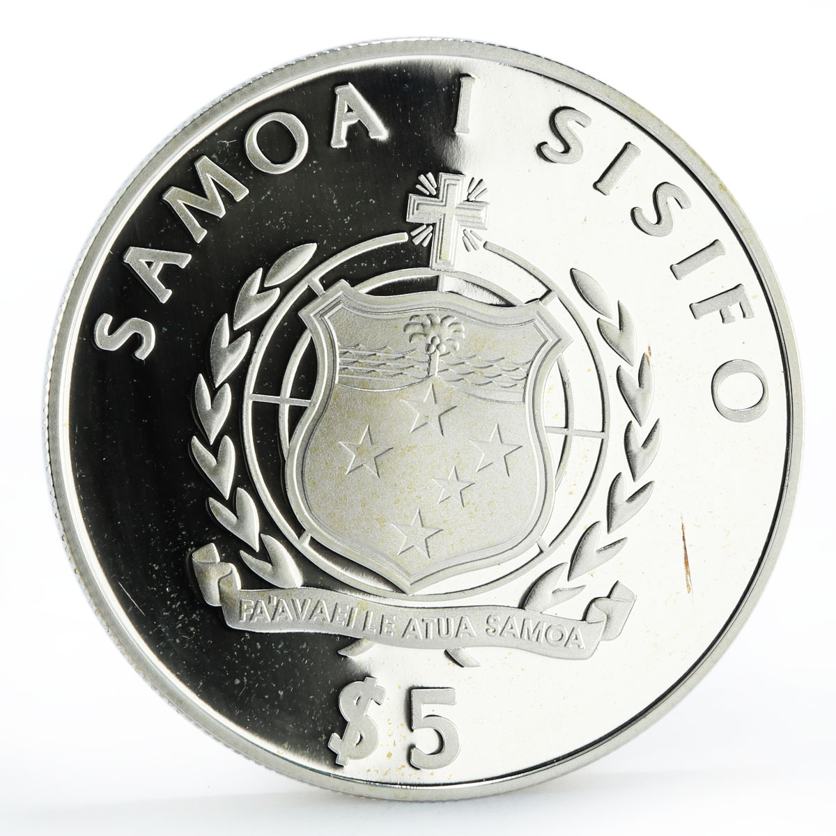 Samoa 5 dollars Beijing Olympic Games series Runner proof silver coin 2008