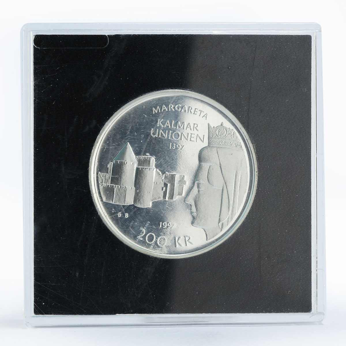 Sweden 200 kronor Historical series Kalmar Union proof silver coin 1997