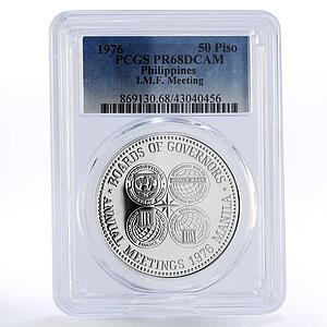 Philippines 50 piso International Meetings PR68 PCGS proof silver coin 1976