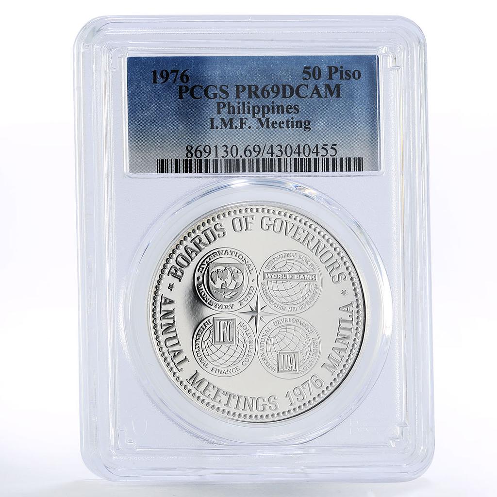 Philippines 50 piso International Meetings PR69 PCGS proof silver coin 1976