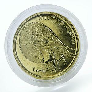 Moorea 1 dollar Chambered Nautilus coin 2018