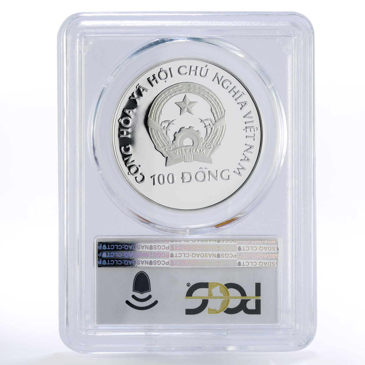 Vietnam 100 dong Barcelona Olympic Games Rowing Boats PR67 PCGS silver coin 1989