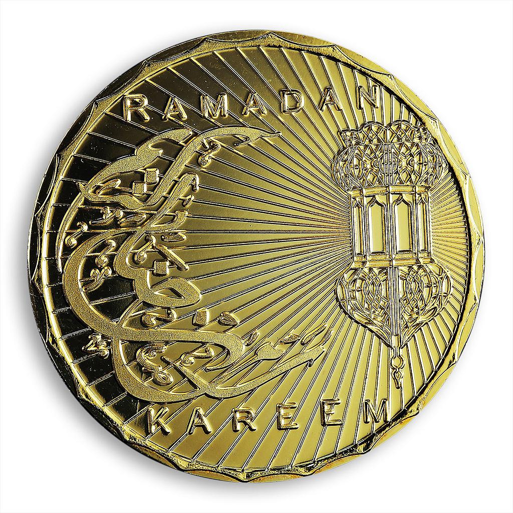 Muslim, Islam, Ramadan Kareem, gold plated token coin, souvenir 40 mm