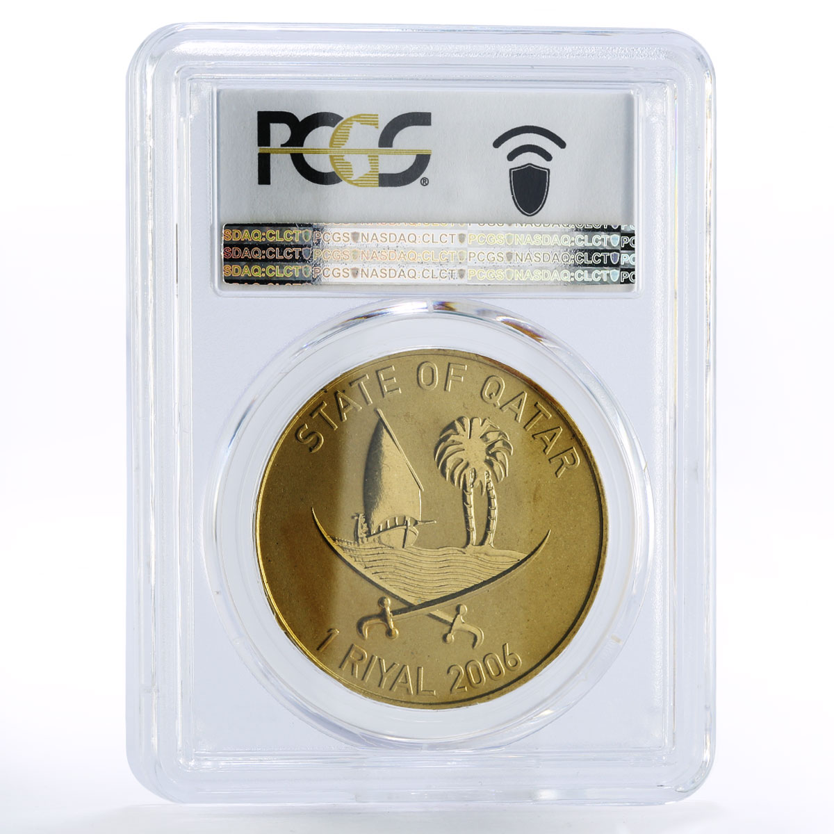 Qatar 1 riyal Asian Games Orry on Bicycle MS68 PCGS aluminium-bronze coin 2006